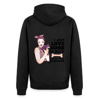 Tatouages de maman chien os de chiot - Veste à capuche bio Premium Unisexe - noir - Dos - Nico (187cm)