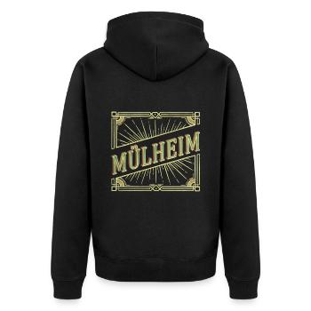 Mülheim Allemagne City Font Vintage Retro - Veste à capuche bio Premium Unisexe - noir - Dos - Nico (187cm)