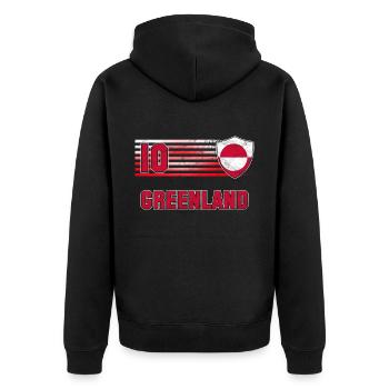 Équipe du Groenland de football - Veste à capuche bio Premium Unisexe - noir - Dos - Nico (187cm)