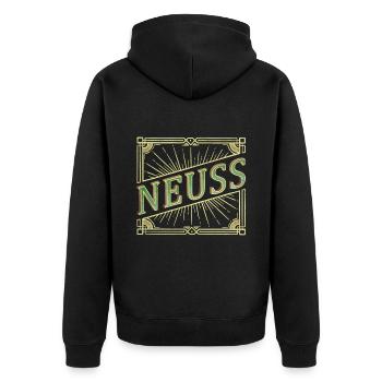 Neuss Allemagne City Font Vintage Rétro - Veste à capuche bio Premium Unisexe - noir - Dos - Nico (187cm)