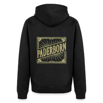 Paderborn Allemagne City Font Vintage Rétro - Veste à capuche bio Premium Unisexe - noir - Dos - Nico (187cm)