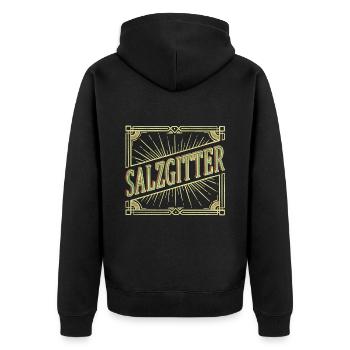 Salzgitter Allemagne City Font Vintage Retro - Veste à capuche bio Premium Unisexe - noir - Dos - Nico (187cm)