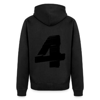 Maillot 4 numéros - Veste à capuche bio Premium Unisexe - noir - Dos - Nico (187cm)