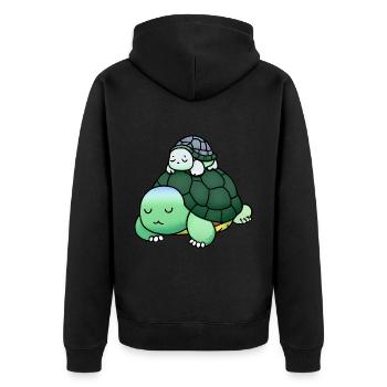 You don't wake sleeping turtles - Unisex Premium Organic Zip Hoodie - black - Back - Nico (187cm)