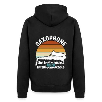 Accessoires pour saxophone - Veste à capuche bio Premium Unisexe - noir - Dos - Nico (187cm)