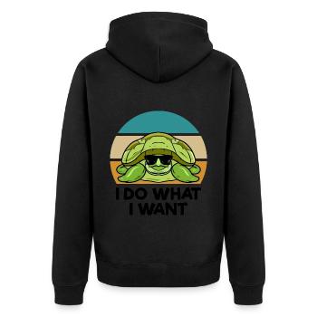 Tortoises - Unisex Premium Organic Zip Hoodie - black - Back - Nico (187cm)