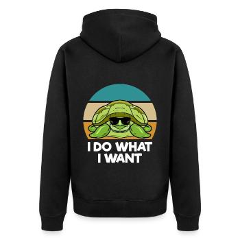 Schildkröten Liebhaber - Unisex Premium Bio Zip Hoodie - Schwarz - Hinten - Nico (187cm)