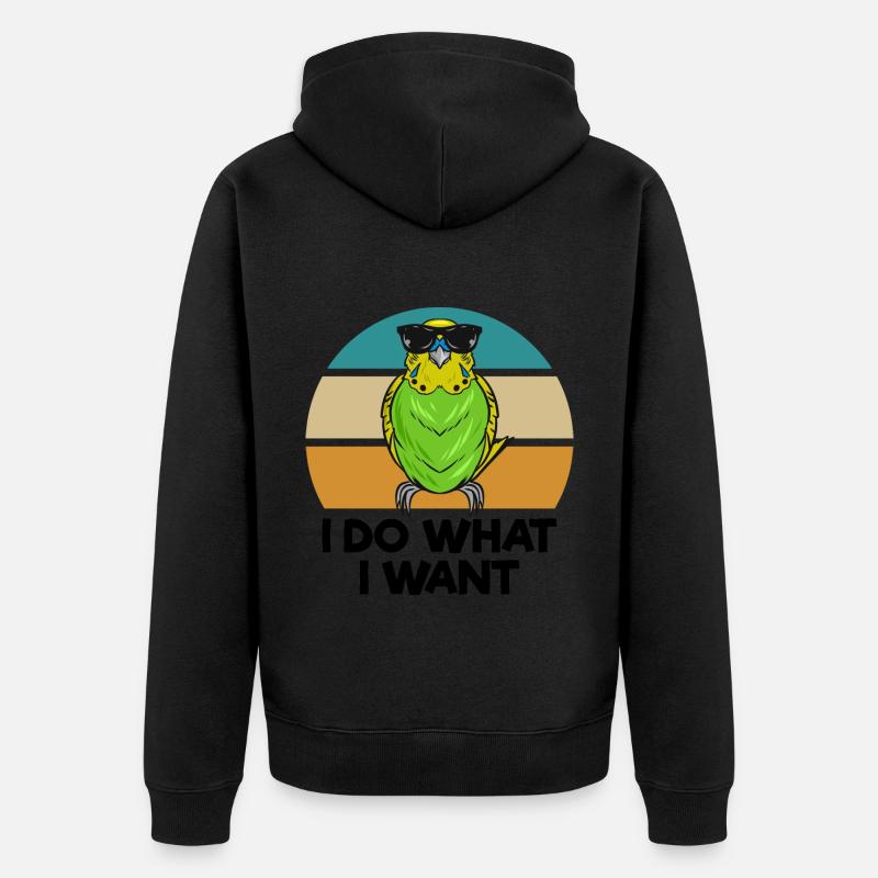 Perruche ondulée - Veste à capuche bio Premium Unisexe - noir