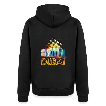 Dubaï Skyline Summer Sun Palm Beach Mer - Veste à capuche bio Premium Unisexe - noir - Dos - Nico (187cm)