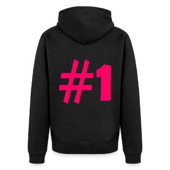 #1 - Unisex Premium Bio Zip Hoodie - Schwarz - Hinten - Nico (187cm)