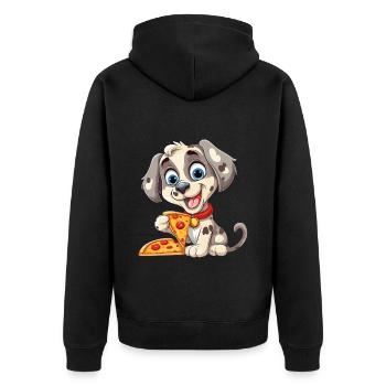 Pizza Dog Pizza Lover Dog Lover Cartoon - Veste à capuche bio Premium Unisexe - noir - Dos - Nico (187cm)