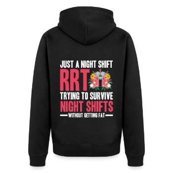 Atemtherapeut Geschenke | Atemtherapeuten Arzt - Unisex Premium Bio Zip Hoodie - Schwarz - Hinten - Nico (187cm)