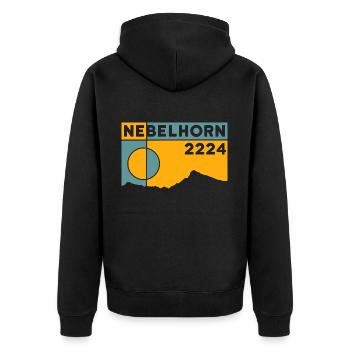 Foghorn Finisher Ascent Hiking Souvenir - Unisex Premium Organic Zip Hoodie - black - Back - Nico (187cm)