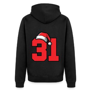 31 Numéro Noël - Veste à capuche bio Premium Unisexe - noir - Dos - Nico (187cm)