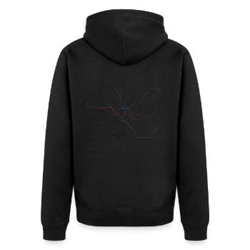 U-MOVE Ukraine Polen Belarus - Unisex Premium Bio Zip Hoodie - Schwarz - Hinten - Nico (187cm)