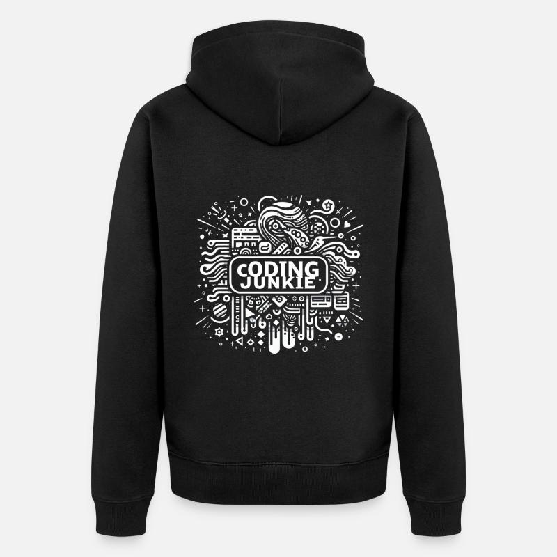 Coding Junkie 17 - Unisex Premium Bio Zip Hoodie - Schwarz