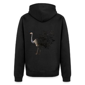 Autruche - Veste à capuche bio Premium Unisexe - noir - Dos - Nico (187cm)
