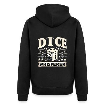 Dice Whisperer 4 - Unisex Premium Bio Zip Hoodie - Schwarz - Hinten - Nico (187cm)