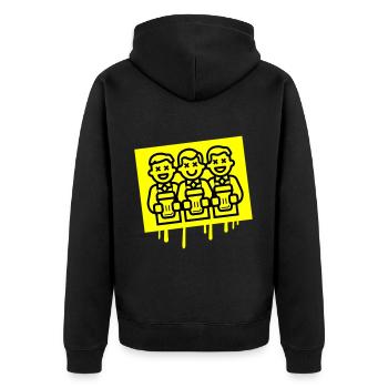 Bräutigam Junggesellenabschied Team - Unisex Premium Bio Zip Hoodie - Schwarz - Hinten - Nico (187cm)