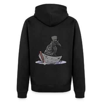 Crow Raven Ferryman Ravens Crows Bateau Bateaux - Veste à capuche bio Premium Unisexe - noir - Dos - Nico (187cm)