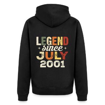 Cadeau d’anniversaire de juillet 2001 Anniversaire de juillet 2001 - Veste à capuche bio Premium Unisexe - noir - Dos - Nico (187cm)