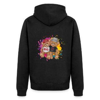 Big Love Gay Pide Love Homosexuell Geschenk - Unisex Premium Bio Zip Hoodie - Schwarz - Hinten - Nico (187cm)