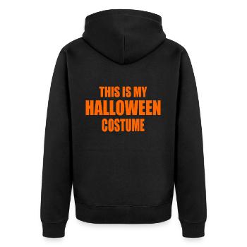 this is my halloween costume - Unisex Premium Bio Zip Hoodie - Schwarz - Hinten - Nico (187cm)