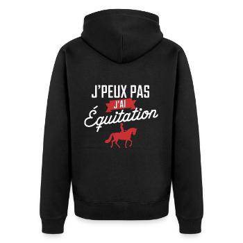 J'peux Pas, J'ai Équitation - Veste à capuche bio Premium Unisexe - noir - Dos - Nico (187cm)