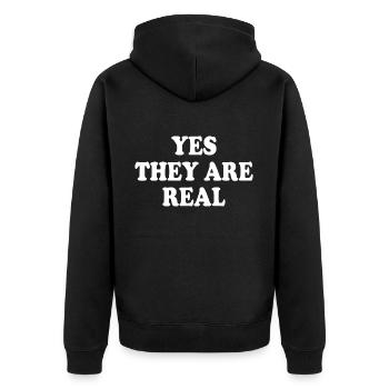 yes they are real - Veste à capuche bio Premium Unisexe - noir - Dos - Nico (187cm)
