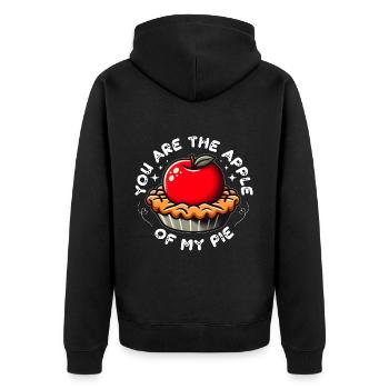 DU BIST DER APFEL VON MEINEM KUCHEN - Unisex Premium Bio Zip Hoodie - Schwarz - Hinten - Nico (187cm)