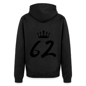 62 Couronne numérique - Veste à capuche bio Premium Unisexe - noir - Dos - Nico (187cm)