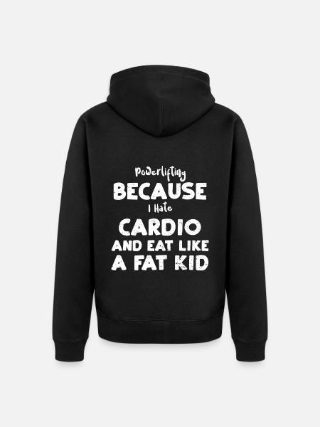 Powerlifting Because I Hate Card... - Unisex Premium Organic Zip Hoodie - black