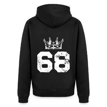 68 Couronne numérique - Veste à capuche bio Premium Unisexe - noir - Dos - Nico (187cm)