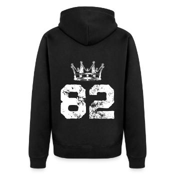 82 Couronne numérique - Veste à capuche bio Premium Unisexe - noir - Dos - Nico (187cm)