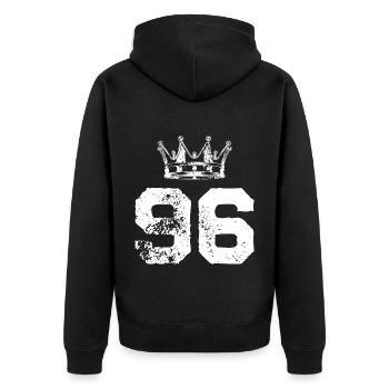 96 Couronne numérique - Veste à capuche bio Premium Unisexe - noir - Dos - Nico (187cm)