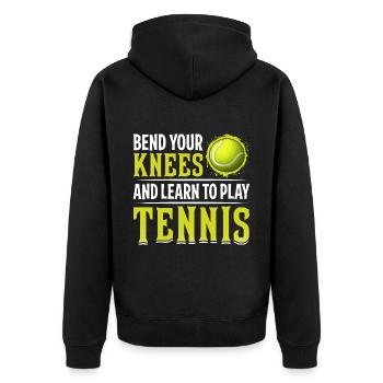 Apprendre à jouer au tennis Drôles de sportifs - Veste à capuche bio Premium Unisexe - noir - Dos - Nico (187cm)