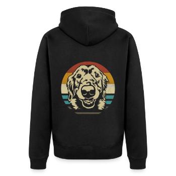 Golden Retriever Dog retro vintage silhouette - Unisex Premium Organic Zip Hoodie - black - Back - Nico (187cm)