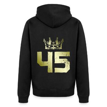 45 Couronne numérique - Veste à capuche bio Premium Unisexe - noir - Dos - Nico (187cm)