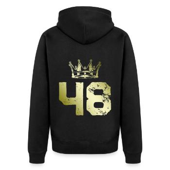 48 Couronne numérique - Veste à capuche bio Premium Unisexe - noir - Dos - Nico (187cm)