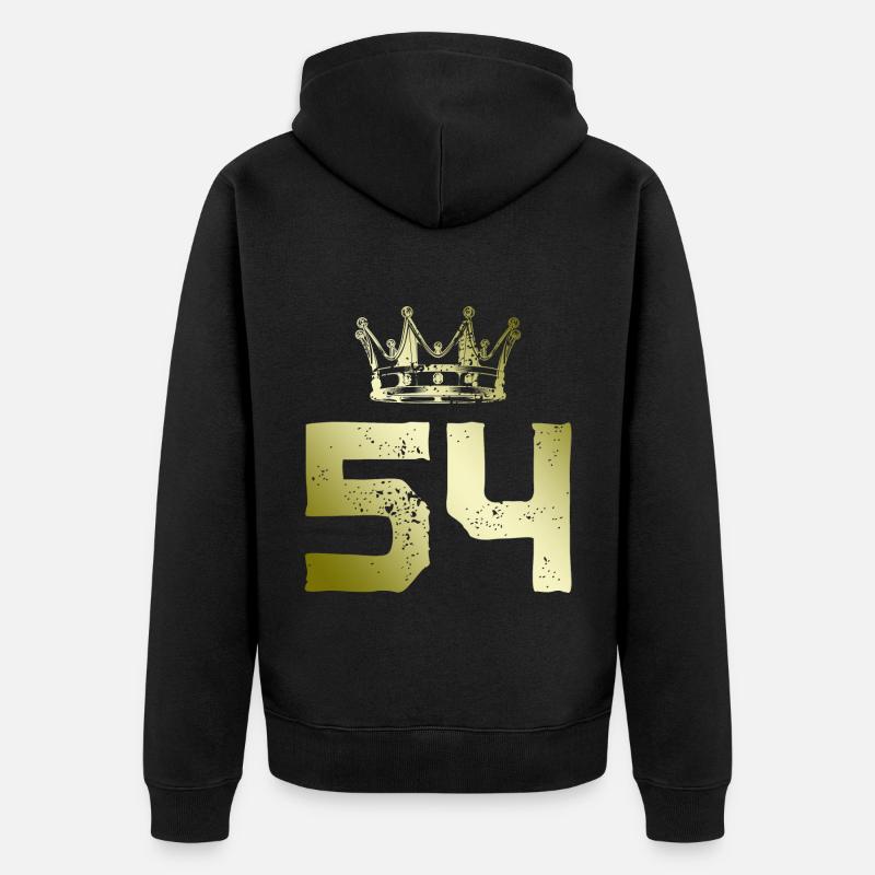 54 Couronne de numéros - Veste à capuche bio Premium Unisexe - noir