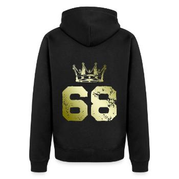 68 Couronne numérique - Veste à capuche bio Premium Unisexe - noir - Dos - Nico (187cm)
