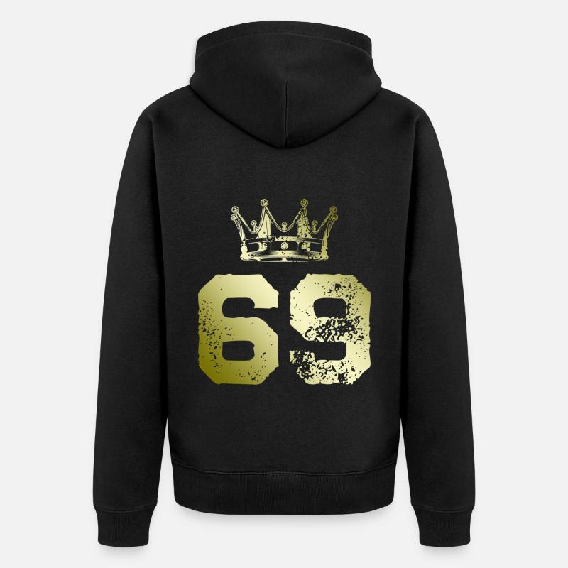69 Couronne numérique - Veste à capuche bio Premium Unisexe - noir