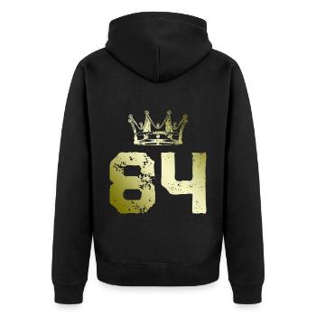 84 Couronne numérique - Veste à capuche bio Premium Unisexe - noir - Dos - Nico (187cm)
