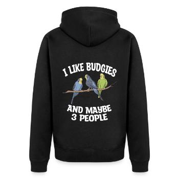 Amoureux de Budgerigar - Veste à capuche bio Premium Unisexe - noir - Dos - Nico (187cm)