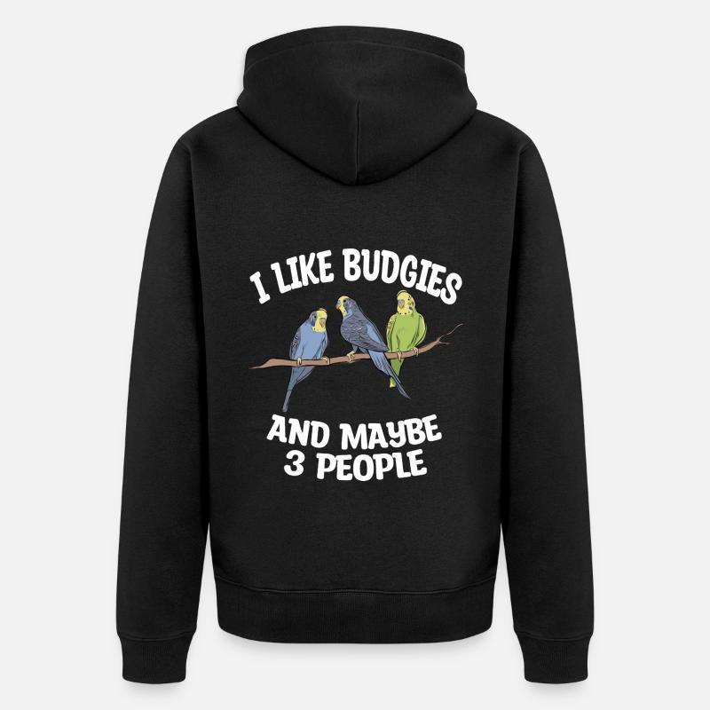 Amoureux de Budgerigar - Veste à capuche bio Premium Unisexe - noir