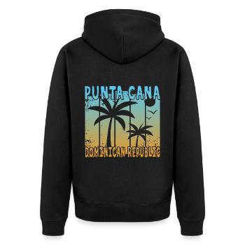 Punta Cana République dominicaine - Veste à capuche bio Premium Unisexe - noir - Dos - Nico (187cm)