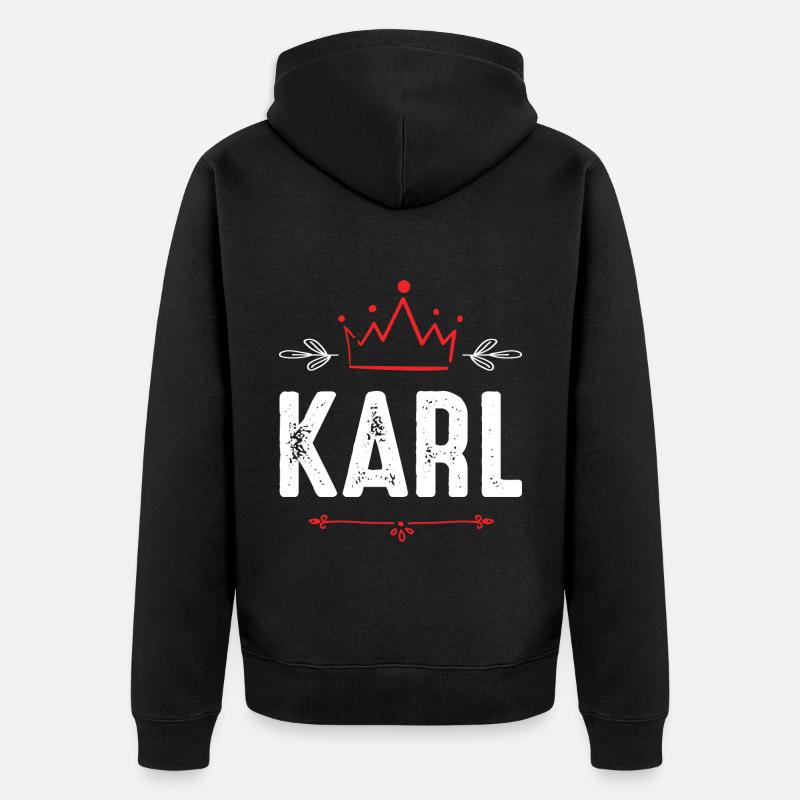 Karl - Unisex Premium Bio Zip Hoodie - Schwarz
