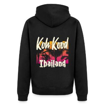Koh Kood Thailand - Unisex Premium Bio Zip Hoodie - Schwarz - Hinten - Nico (187cm)