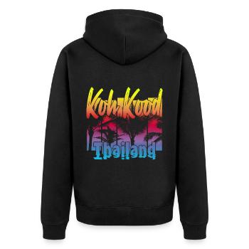 Koh Kood Thailand - Unisex Premium Bio Zip Hoodie - Schwarz - Hinten - Nico (187cm)