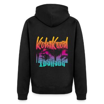 Koh Kood Thailand - Unisex Premium Bio Zip Hoodie - Schwarz - Hinten - Nico (187cm)